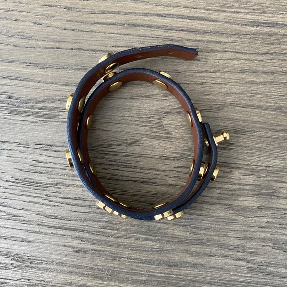 Tory Burch Leather Double Wrap Bracelet - Picture 2 of 2